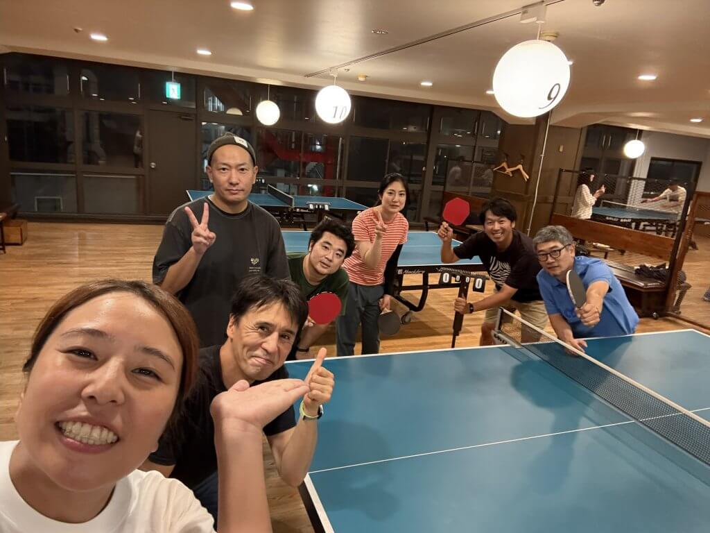 今回の卓球部会に参加したメンバー全員での記念写真
